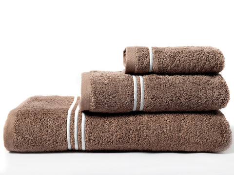 Lot de 3 serviettes de bain Molly 100% coton biologique 500gr/m² (marron)