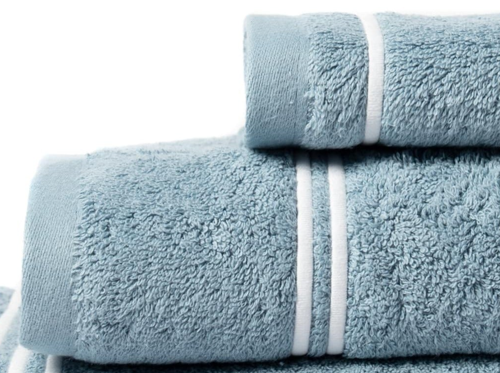 Conjunto de 3 toalhas de banho Molly 100% algodão orgânico 500gr/m² (cor azul)