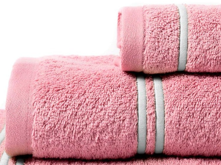 Conjunto de 3 toalhas de banho Molly 100% algodão orgânico 500gr/m² (cor rosa)