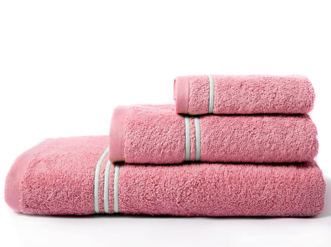 Juego de 3 toallas de baño Molly 100% algodón orgánico 500gr/m² (color rosa)