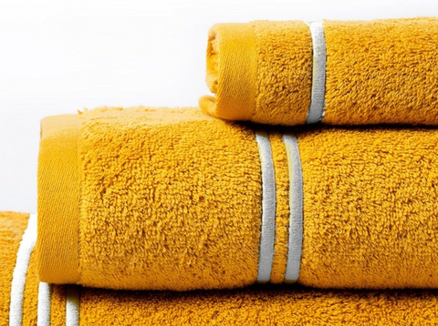 Juego de 3 toallas de baño Molly 100% algodón orgánico 500gr/m² (amarillo tostado)