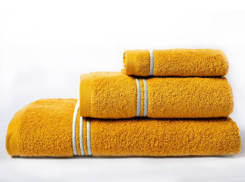 Conjunto de 3 toalhas de banho Molly 100% algodão orgânico 500gr/m² (amarelo torrado)