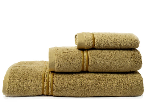 Lot de 3 serviettes de bain Molly 100% coton bio 500gr/m² (kaki)