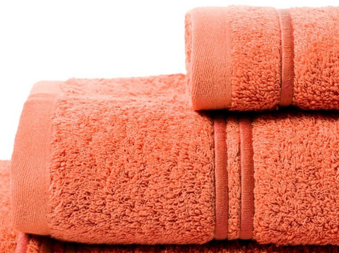 Lot de 3 serviettes de bain Molly 100% coton biologique 500gr/m² (orange)