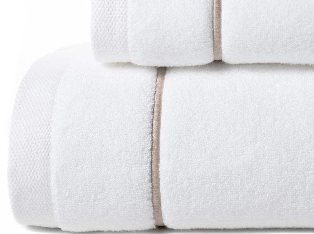 Lot de 3 serviettes de bain Posidon 100% coton biologique 600gr/m² zéro torsion (beige)