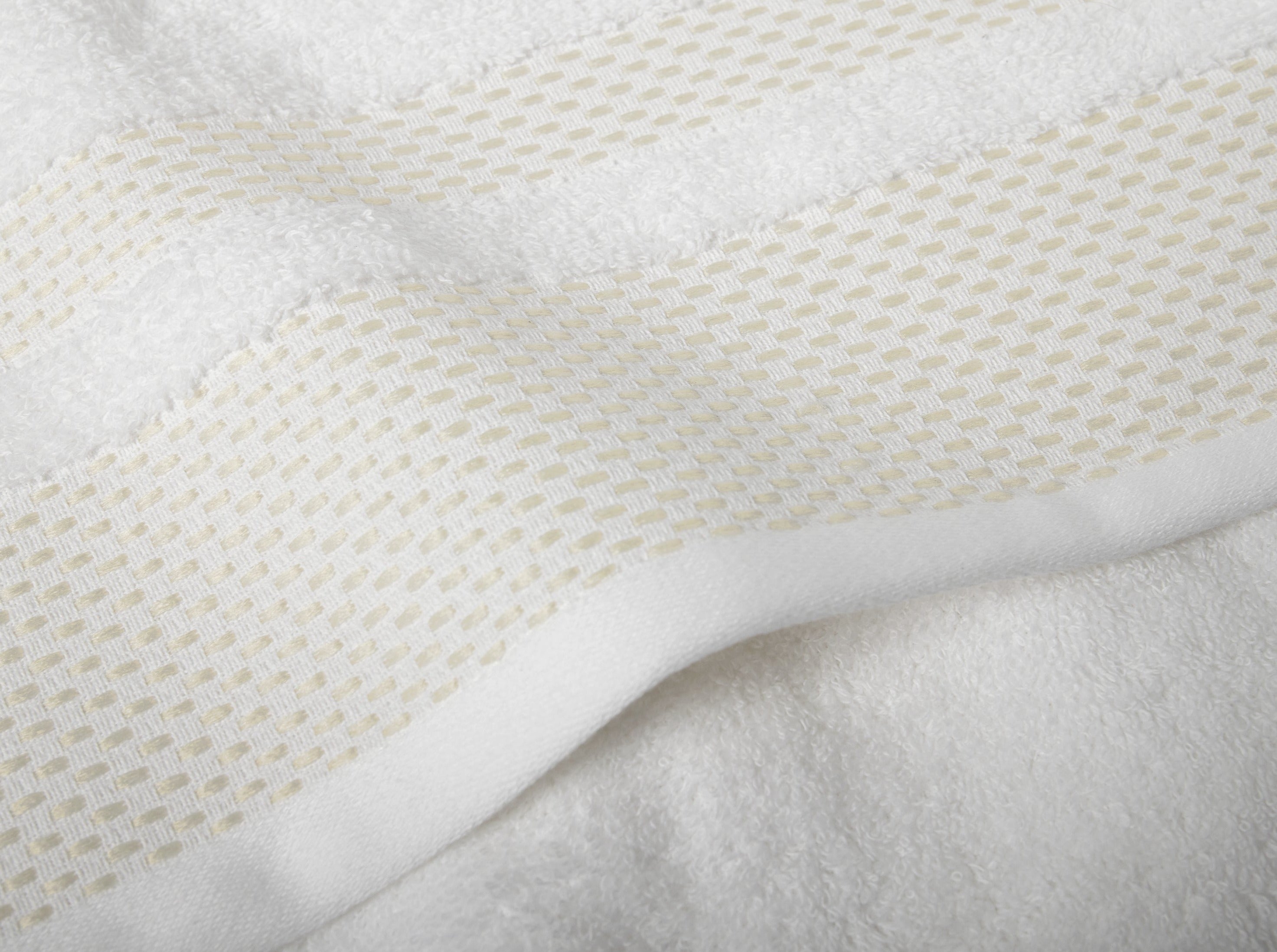 Conjunto de 3 toalhas de banho Sevilla 100% algodão orgânico 500 gr/m² (branco/bege)